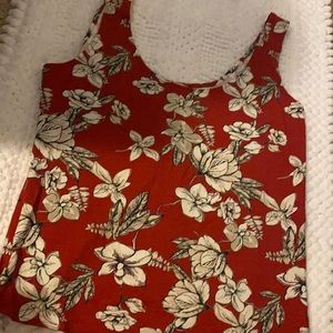 Vermilli Hawaii red floral top size M